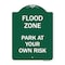 Signmission Designer Series Sign-Flood Zone, Green & White Aluminum Architectural Sign, 18" x 24", GW-1824-23951 A-DES-GW-1824-23951 - alternate 1